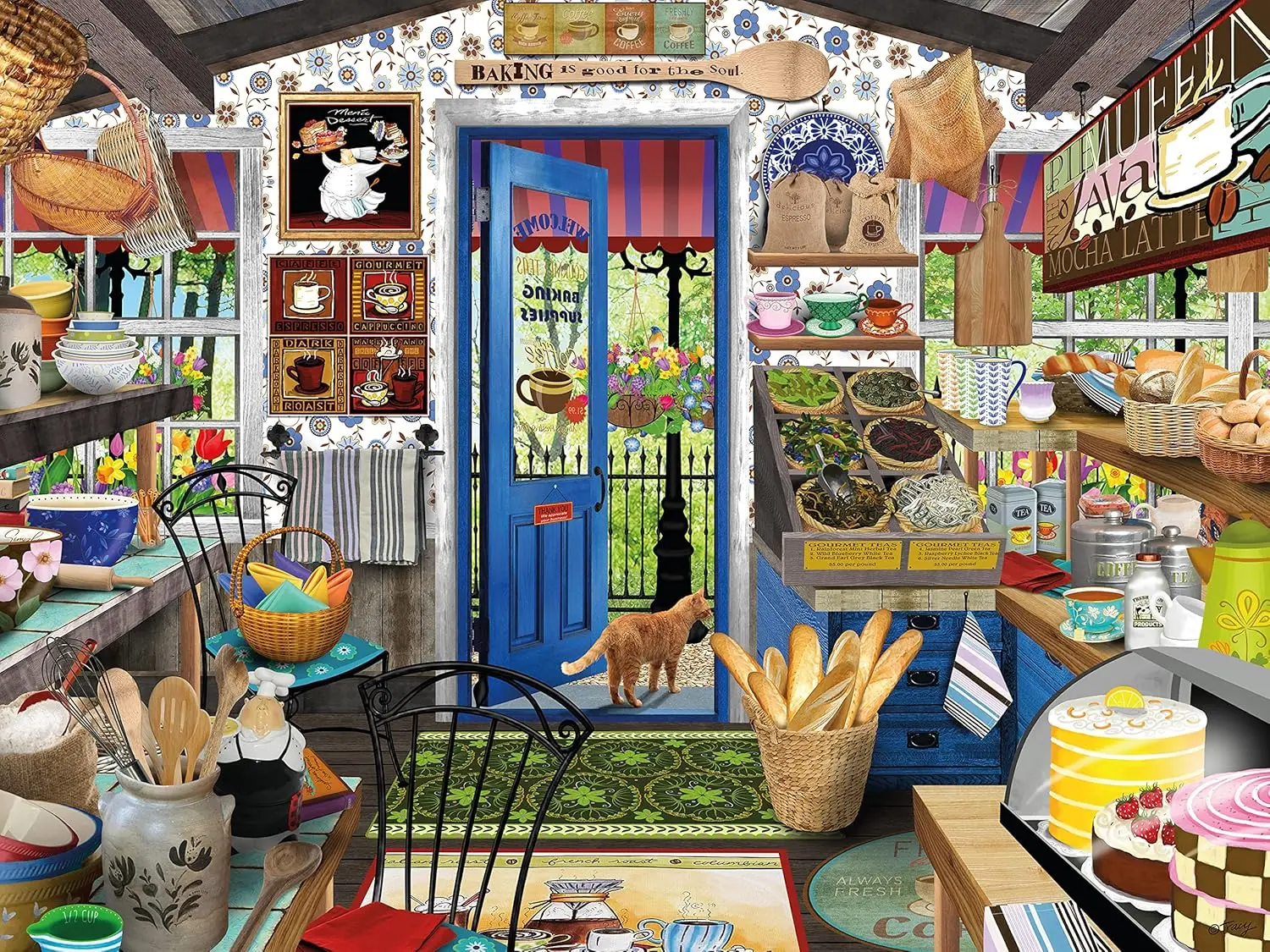 Vintage Collectible Shop - 아늑한 빈티지 베이커리 가게 나무 직소