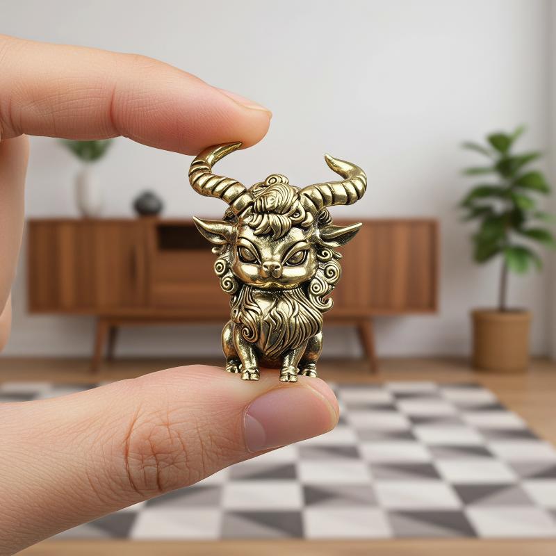 Vintage Collectible Figures - 빈티지 구리 워크래프트 양 머리 장식품,