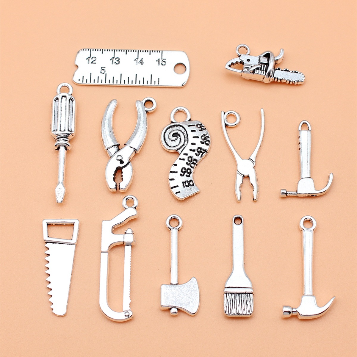 Collectible Vintage Tools - 12pcs 골동품 실버 컬러 도구 브러시
