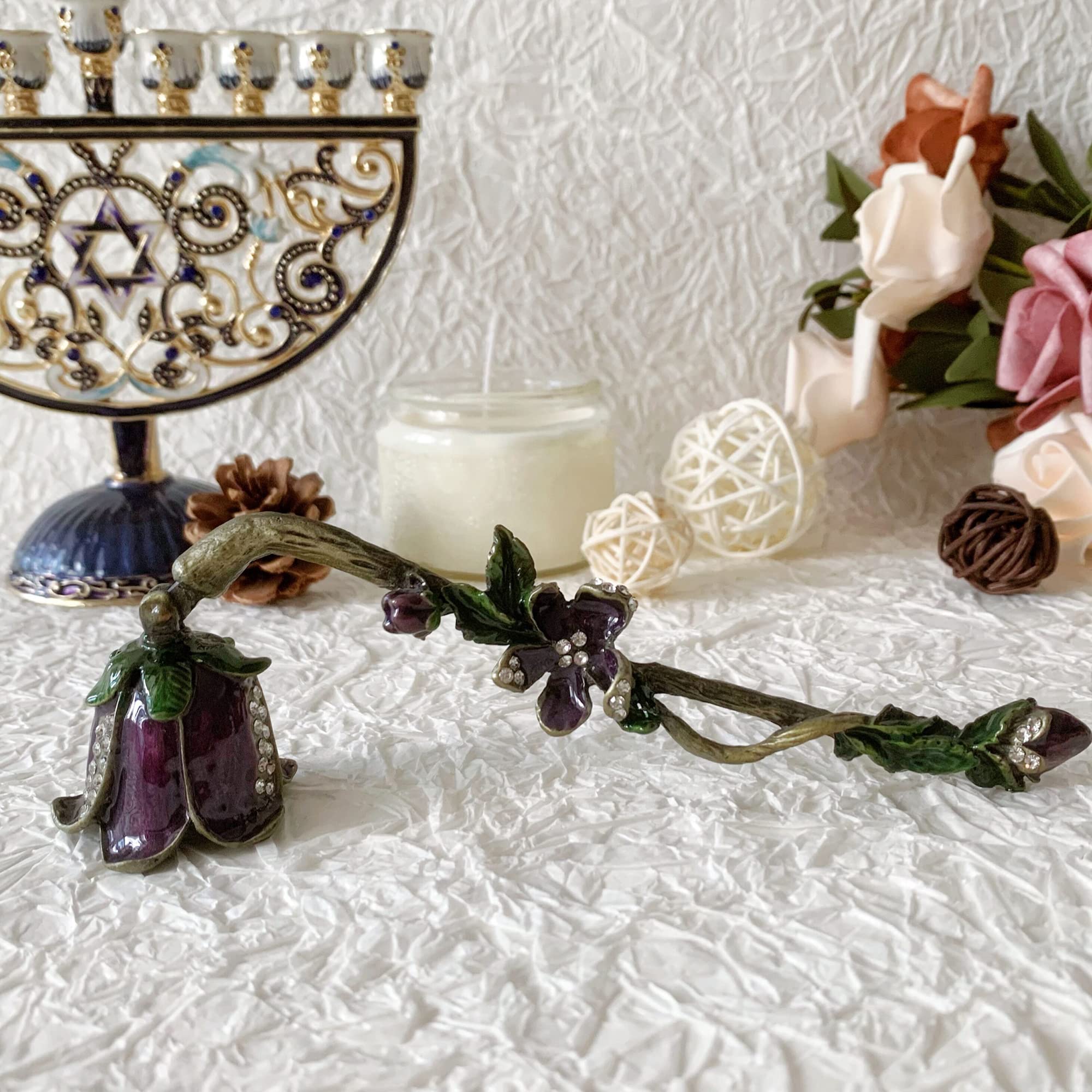 럭셔리 메노라 캔들 스너퍼 벨 에나멜 플로럴 디자인 소 - Collectible & Vintage Dolls For Wedding 리뷰 및 가격