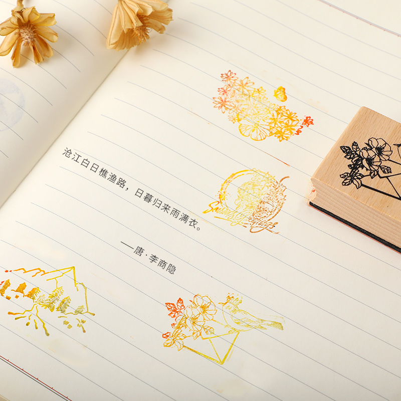 저널 GO 빈티지 우드 고무 스탬프 꽃무늬 프린트 DI - Vintage Collectible Magazines 리뷰 및 가격